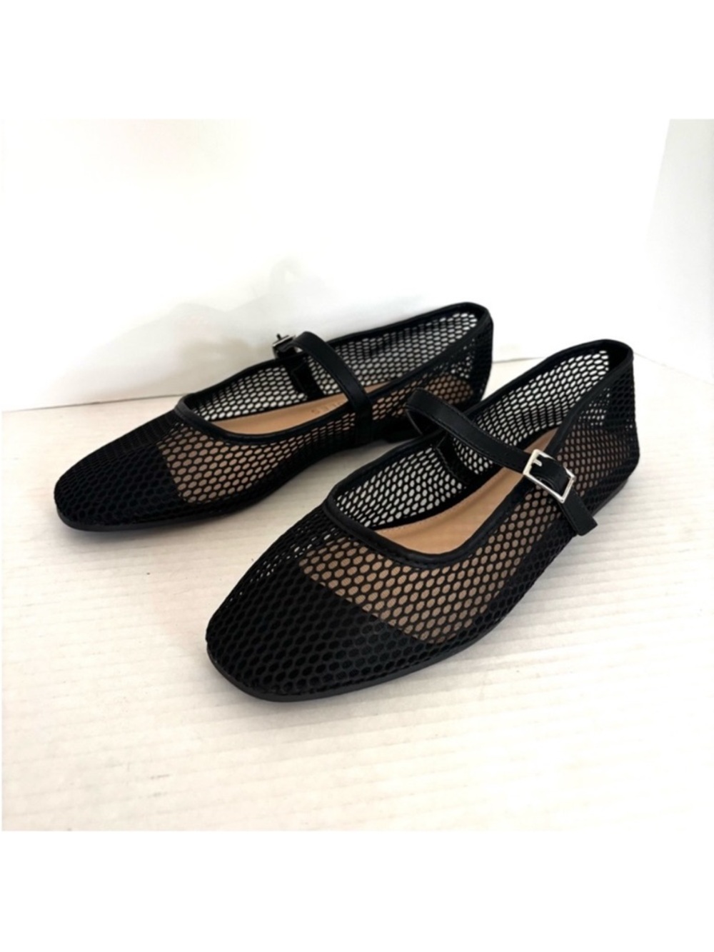 Sincerely Jules Fishnet Mesh Ballet Flats Mary Jane Romantic Women's Size 8